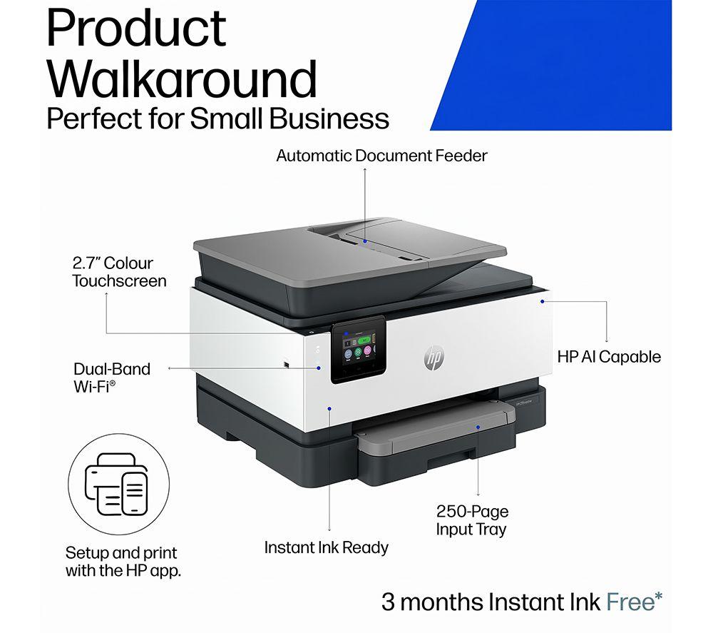 HP OfficeJet 9120 All-in-One Wireless Inkjet Printer with Fax & Instant Ink image number 3 of 20