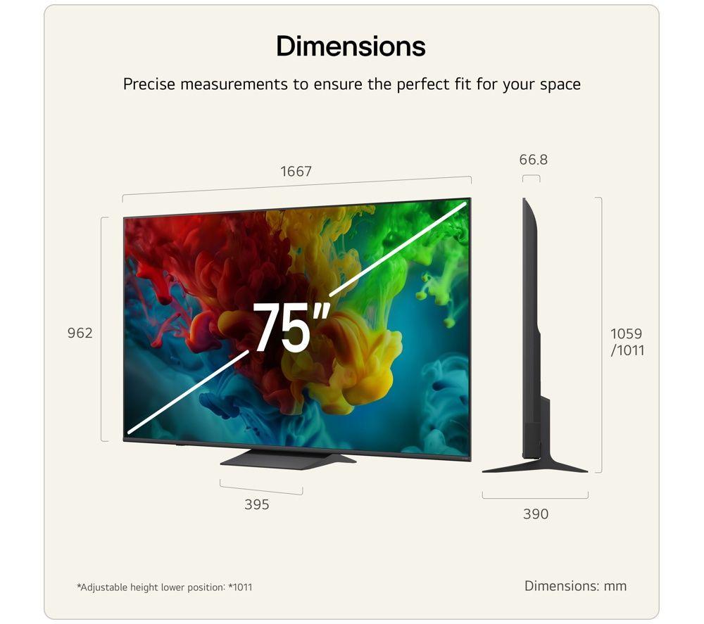 LG QNED83 75" QNED Mini LED AI 4K HDR Smart TV 2026 - 75QNED83B6A image number 4 of 6