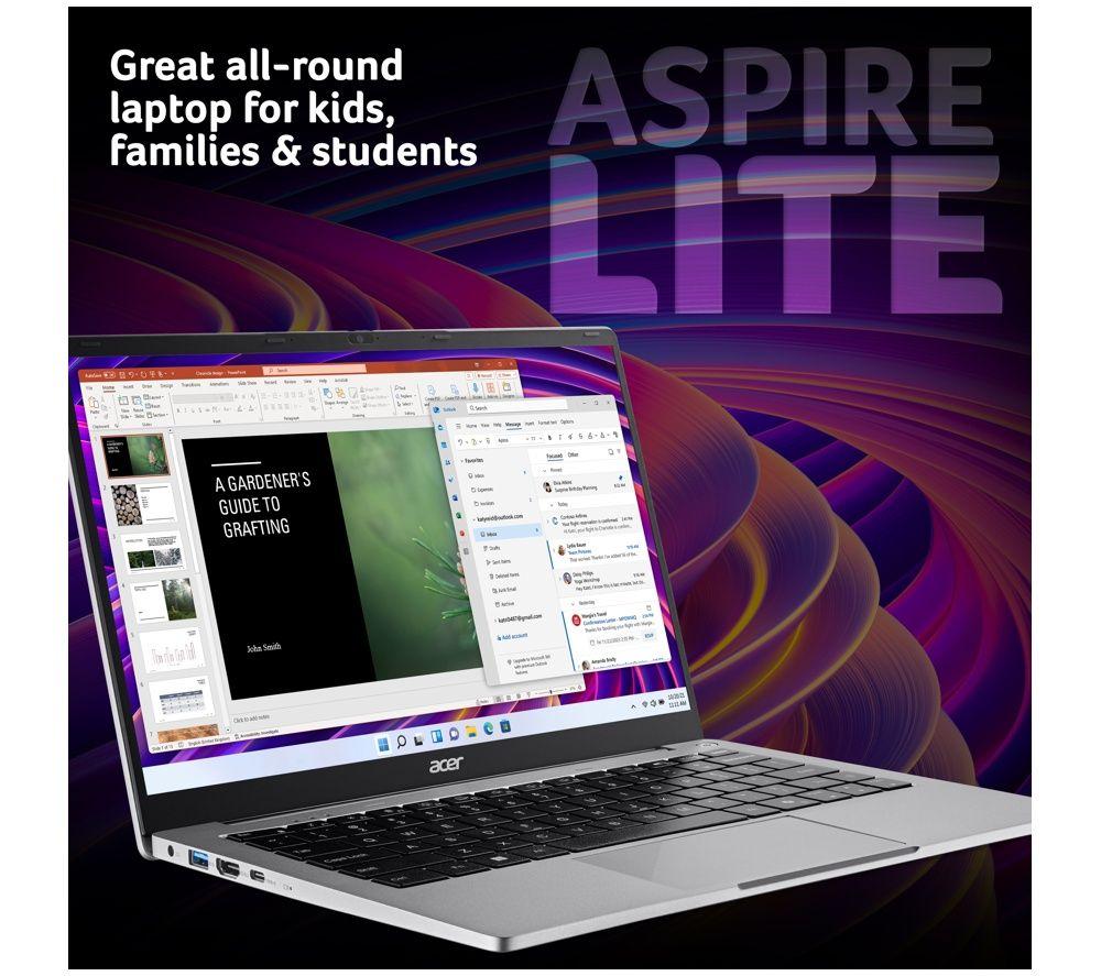 ACER Aspire Lite 14" Laptop - Intel&reg; Celeron&reg;, 128 GB SSD, Grey image number 4 of 5