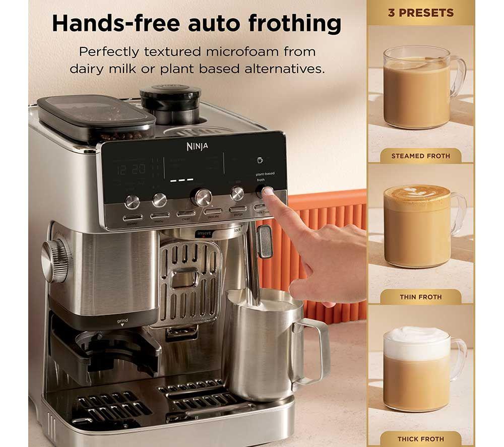 NINJA Luxe Caf&eacute; Mini Plus ES352UK Bean to cup Coffee Machine - Stainless Steel image number 8 of 10