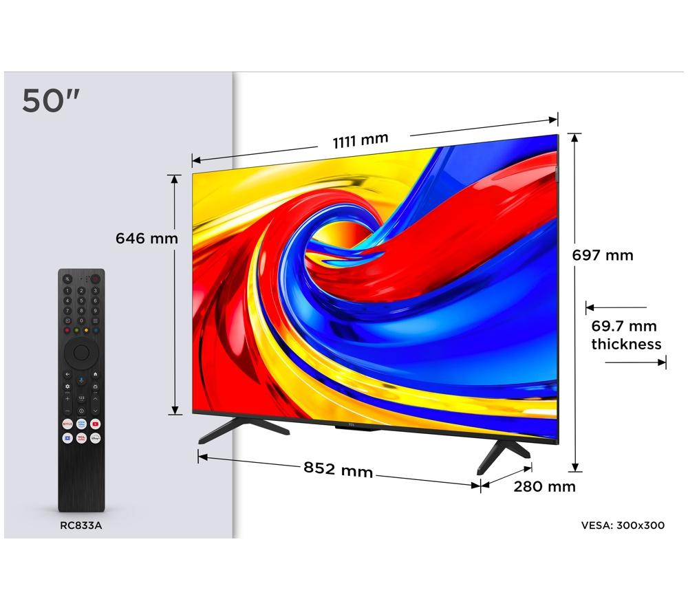 TCL P7L 50" QLED 4K HDR Smart Google TV 2026 - 50P7L-UK image number 13 of 16