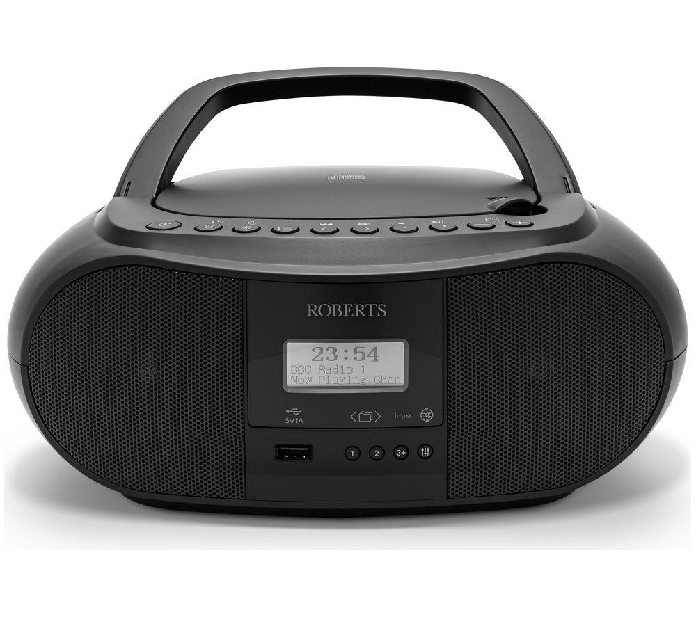 ROBERTS ORTUS4BK Portable DABï±“ Bluetooth Clock Radio Â– Black