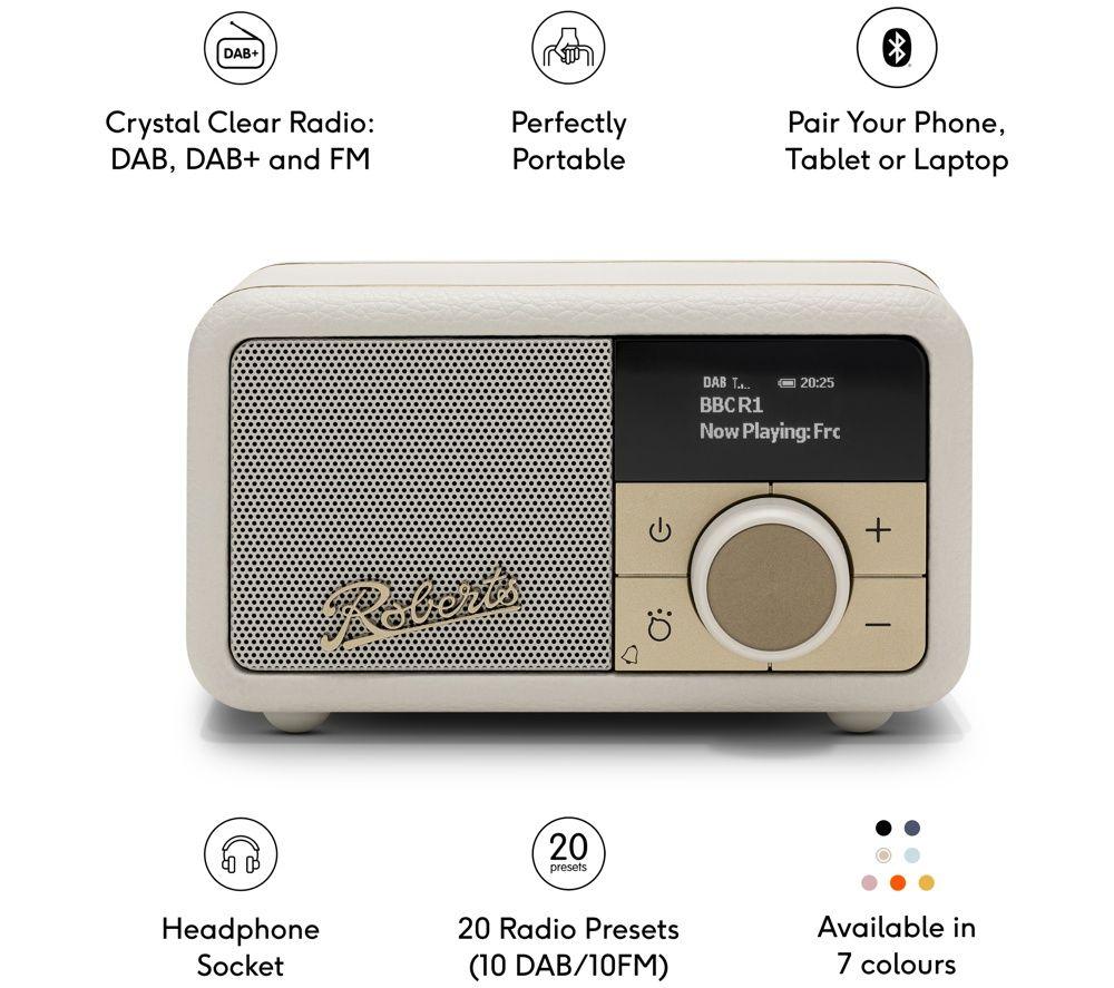 ROBERTS Revival Petite 2 DAB+/FM Retro Bluetooth Radio - Pastel Cream image number 6 of 8