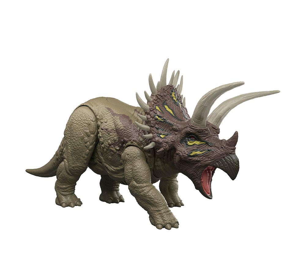 MATTEL Jurassic World Wild Roar Triceratops Figure image number 8 of 13