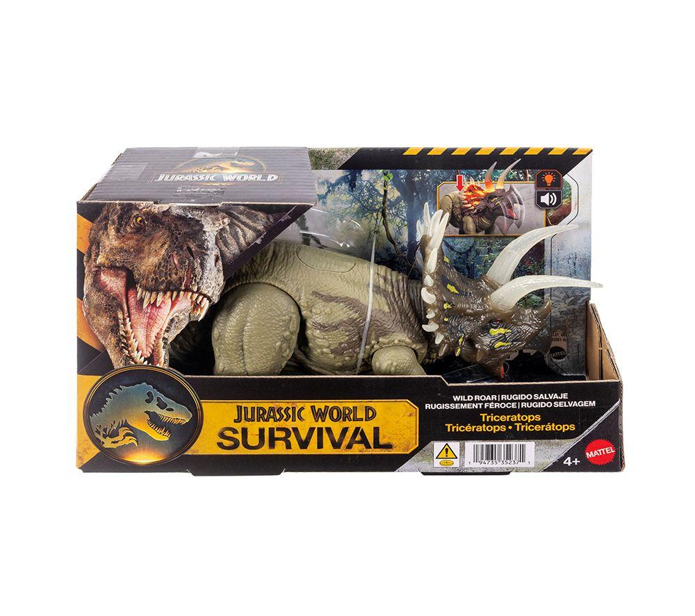 MATTEL Jurassic World Wild Roar Triceratops Figure image number 9 of 13