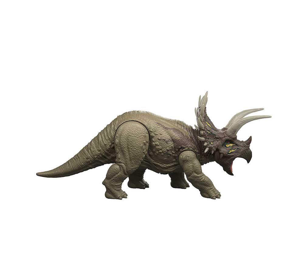 MATTEL Jurassic World Wild Roar Triceratops Figure image number 10 of 13