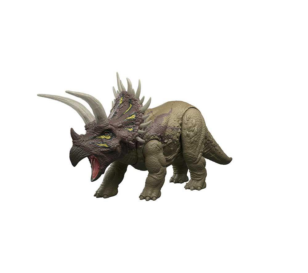 MATTEL Jurassic World Wild Roar Triceratops Figure image number 11 of 13