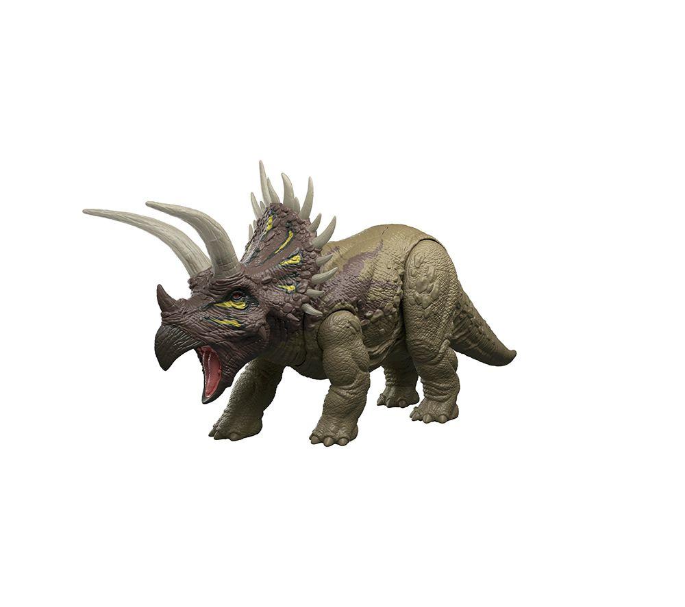 MATTEL Jurassic World Wild Roar Triceratops Figure image number 12 of 13