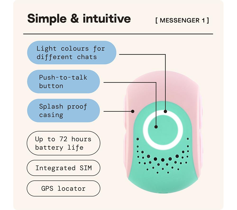 KARRI Messenger 1 Instant Voice Messenger - Pink & Turquoise image number 3 of 6