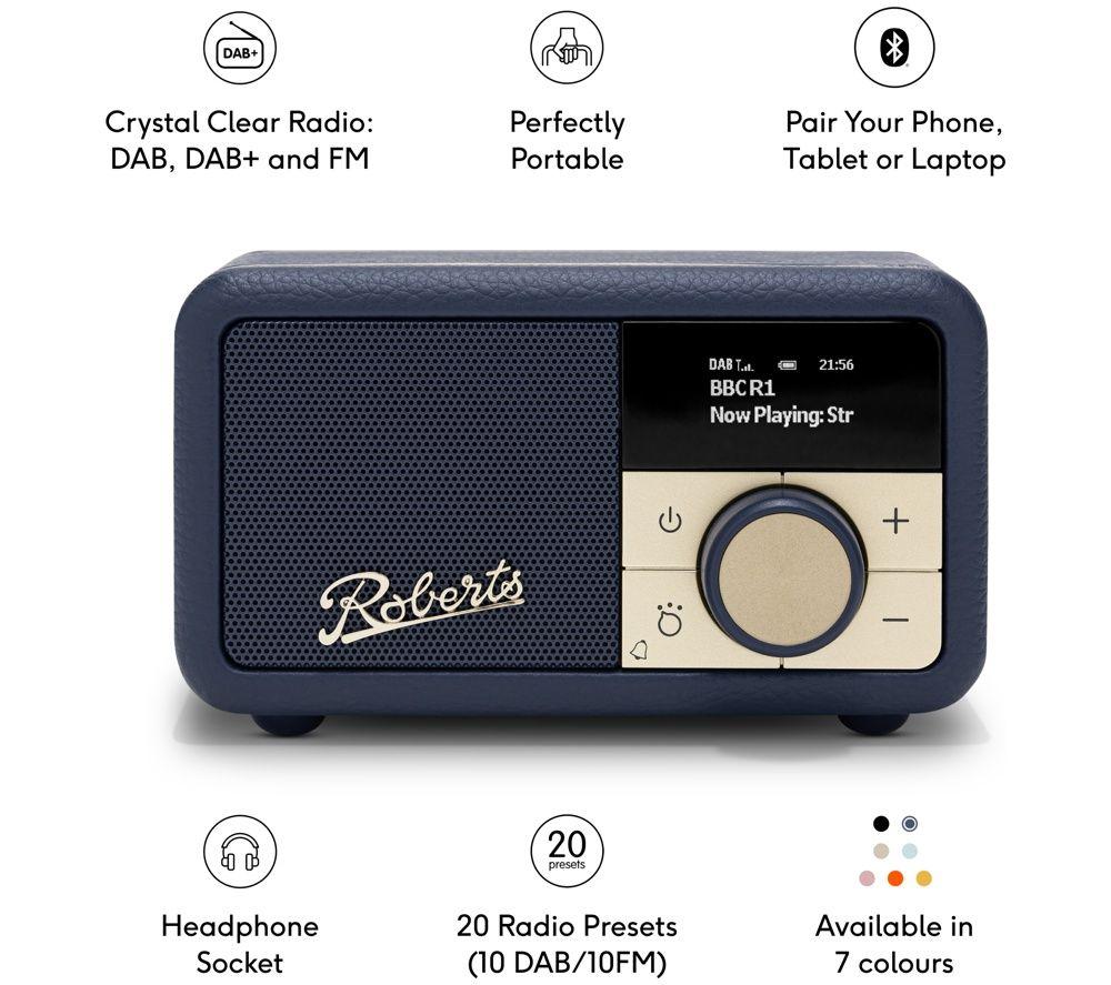 ROBERTS Revival Petite 2 DAB+/FM Retro Bluetooth Radio - Midnight Blue image number 4 of 6