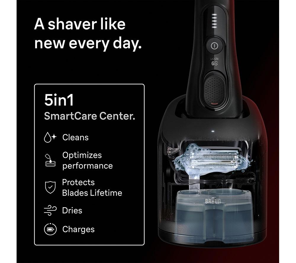 BRAUN Series 9 Sport S9150cc Wet & Dry Shaver with SmartCare Centre - Black image number 8 of 8