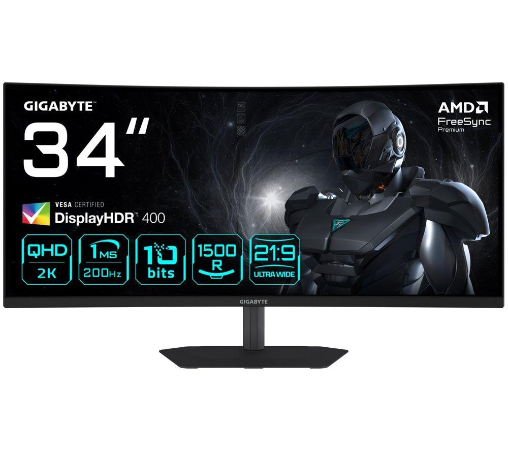 GIGABYTE G34WQC2 Wide Quad HD 34inch Curved LED Gaming Monitor - Black