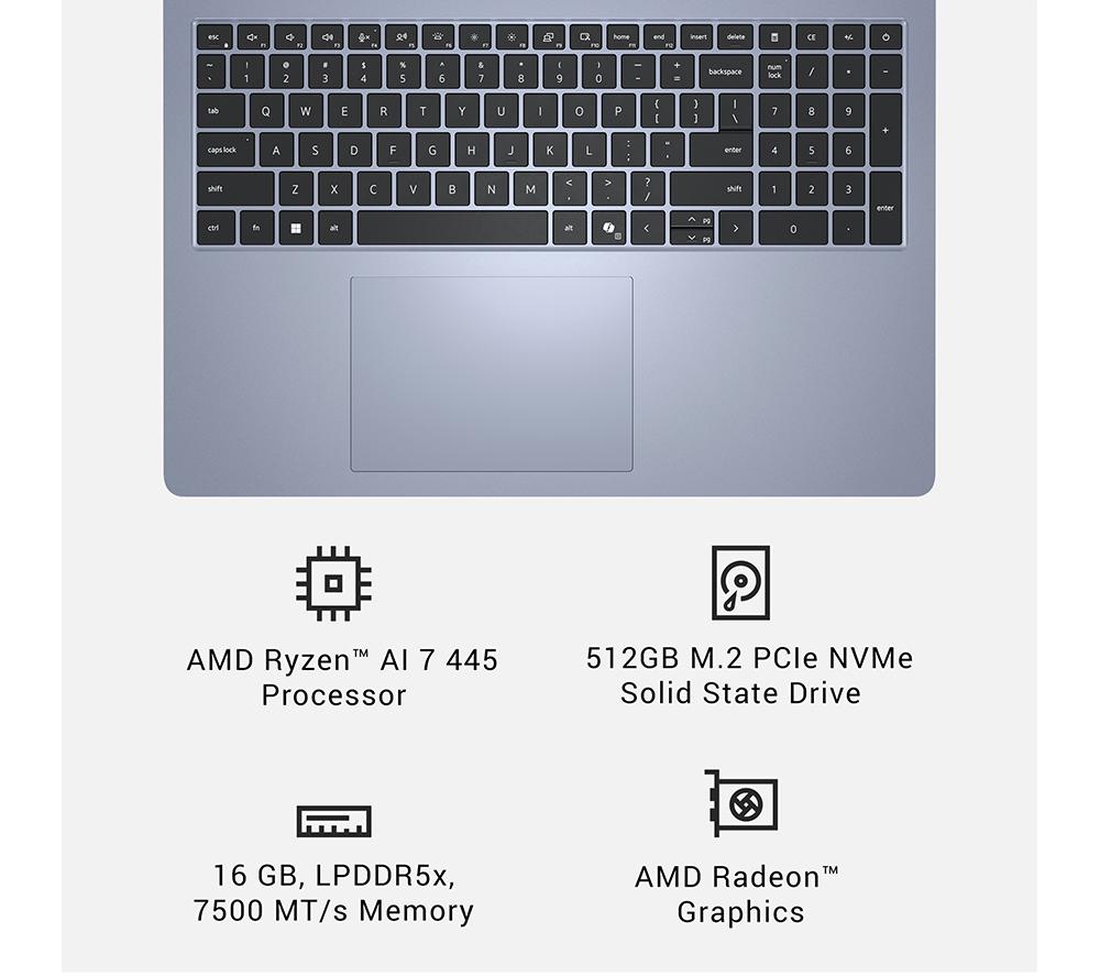 DELL 14S DS14265 16" Laptop - AMD Ryzen AI 7, 512 GB SSD, Blue image number 14 of 17