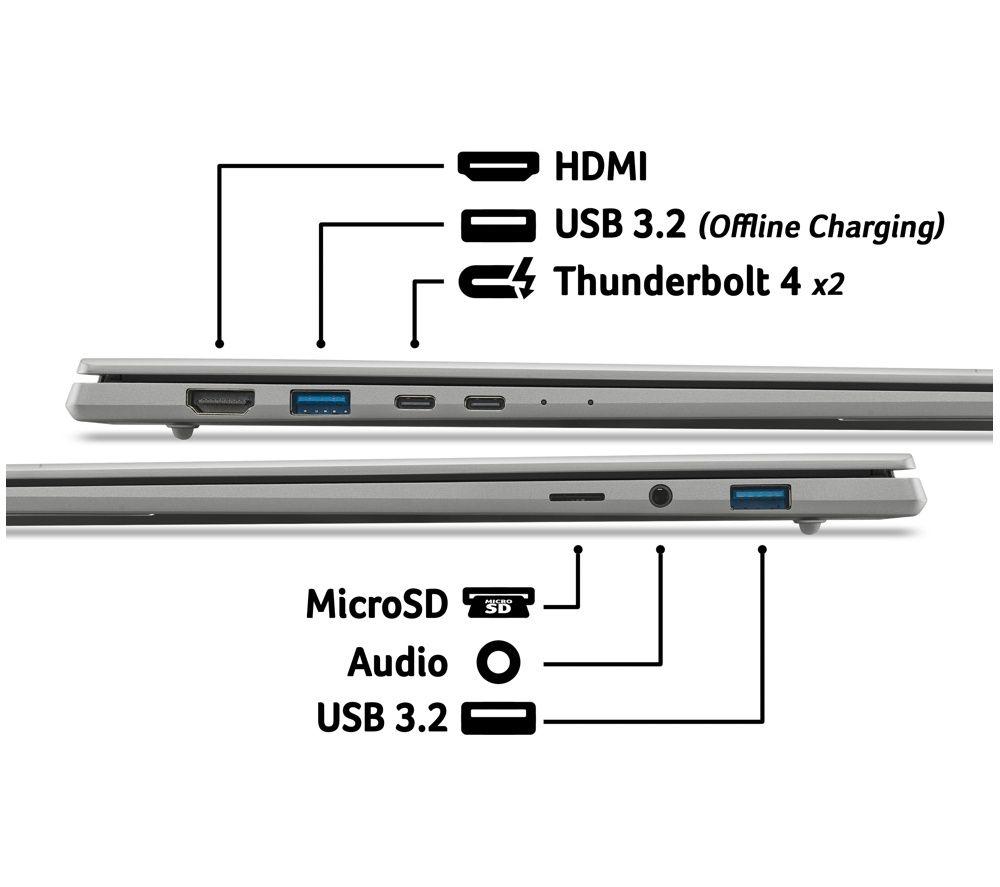 ACER Aspire 16 AI 16" Laptop - Intel&reg; Core&trade; Ultra X9, 512 GB SSD, Grey image number 3 of 6