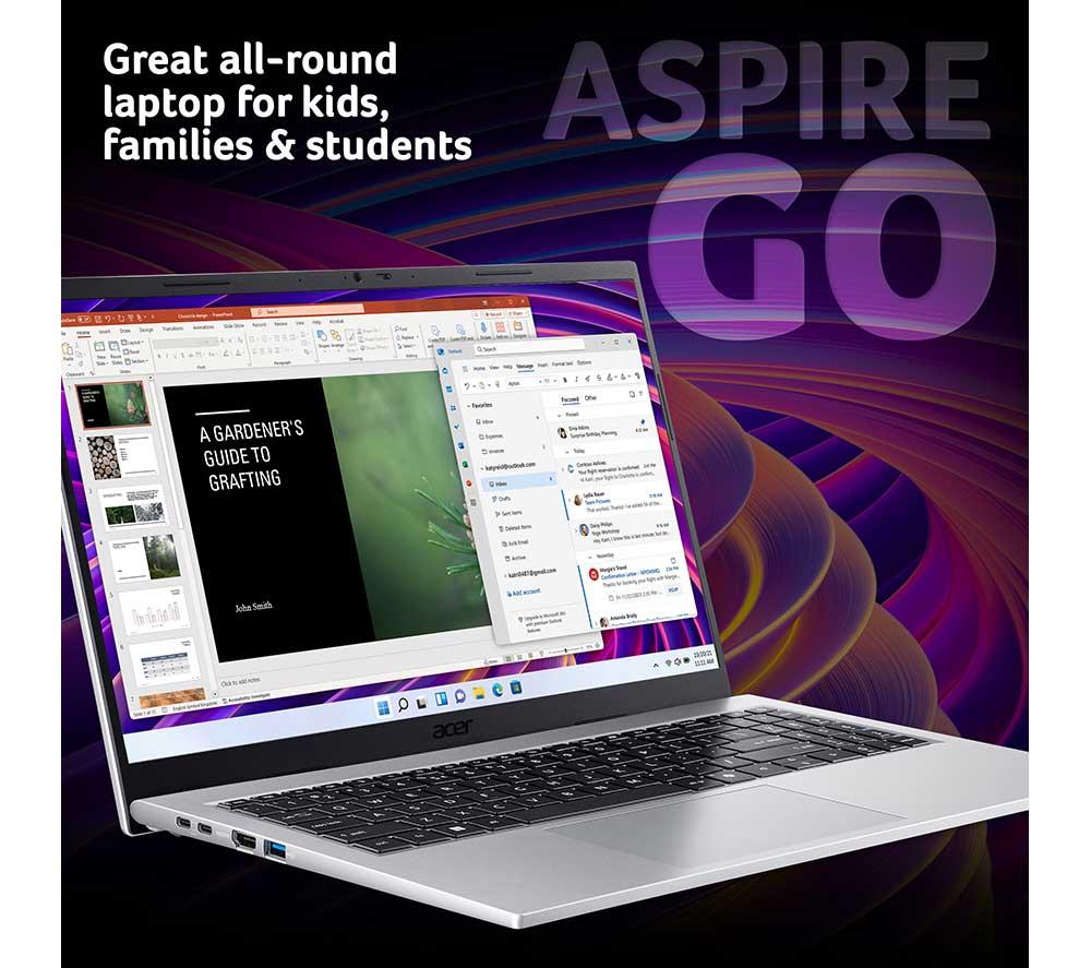 ACER Aspire Go 15 15.6" Laptop - Intel&reg; Core&trade; 5, 512 GB SSD, Silver image number 2 of 10