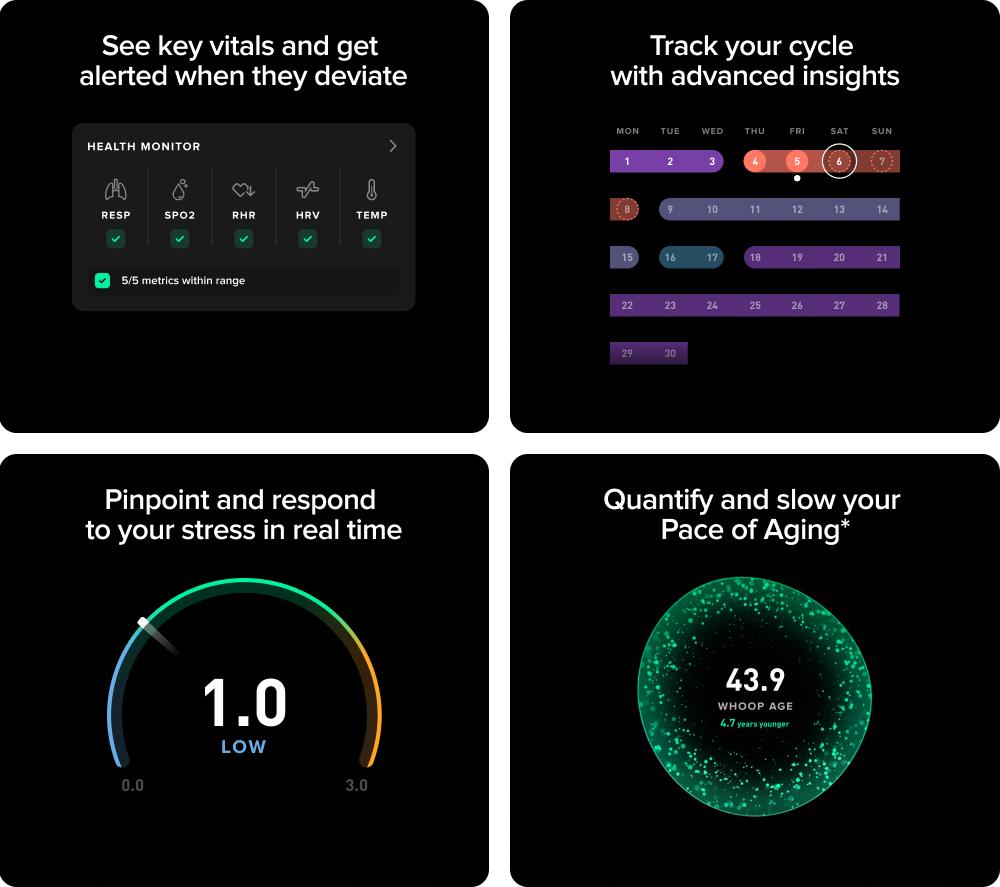 WHOOP Peak 5.0 Health & Fitness Tracker with 12-month WHOOP Peak Membership - Obsidian image number 9 of 13