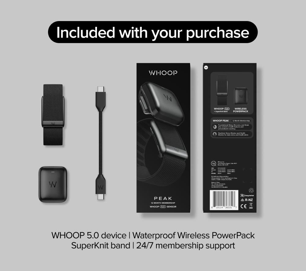 WHOOP Peak 5.0 Health & Fitness Tracker with 12-month WHOOP Peak Membership - Obsidian image number 11 of 13