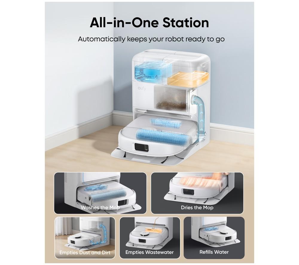 EUFY Omni C28 Robot Vacuum & Mop All-in-One Station - White image number 7 of 9