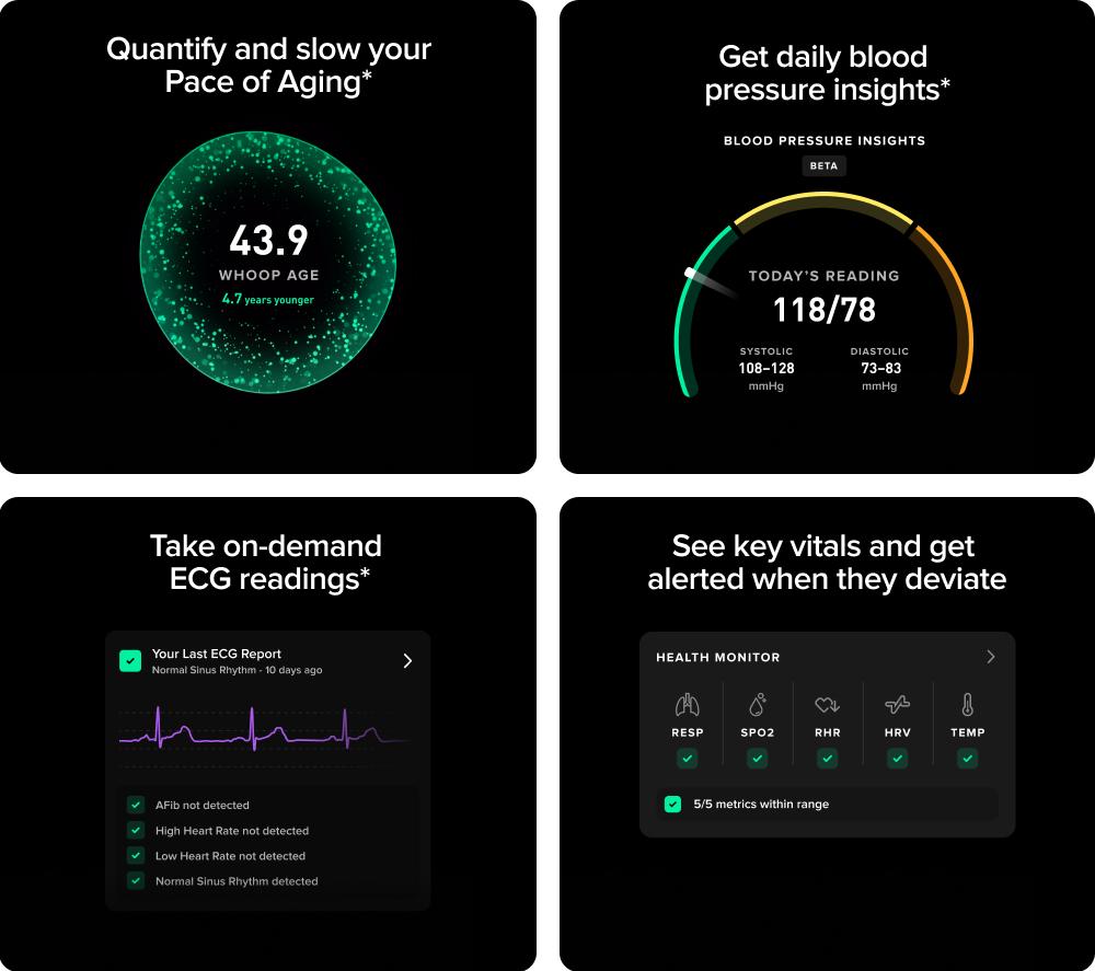WHOOP Life MG Health & Fitness Tracker with 12-month WHOOP Life Membership - Obsidian & Titanium image number 9 of 13
