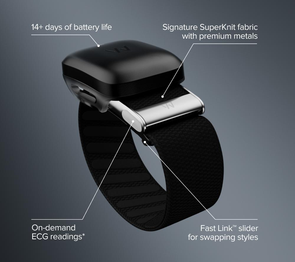 WHOOP Life MG Health & Fitness Tracker with 12-month WHOOP Life Membership - Obsidian & Titanium image number 10 of 13