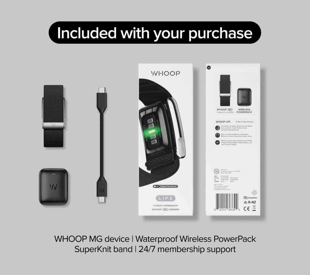 WHOOP Life MG Health & Fitness Tracker with 12-month WHOOP Life Membership - Obsidian & Titanium image number 11 of 13