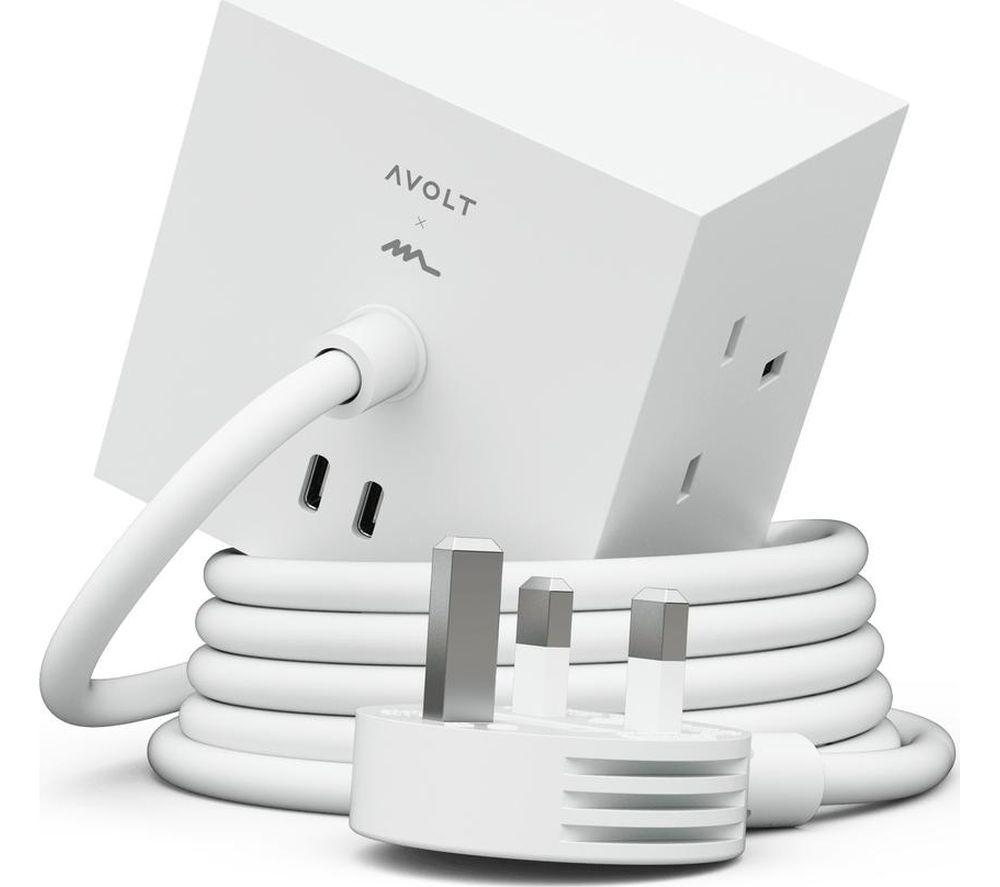 AVOLT Square 1 Power Extension Lead - Opal White Gifts for under £50 Home Electricals - Image 2