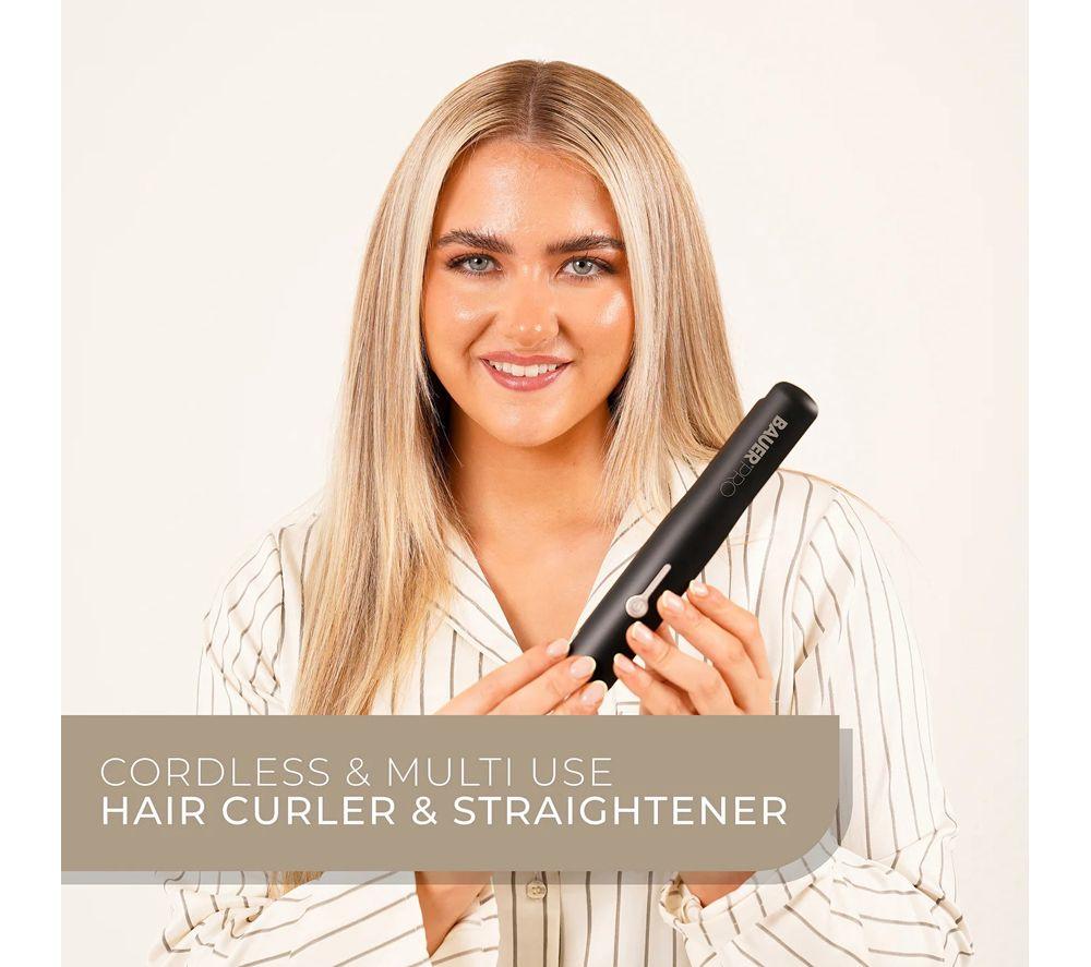 BAUER Pro 2-in-1 Cordless Hair Straightener & Curler - Black image number 3 of 6
