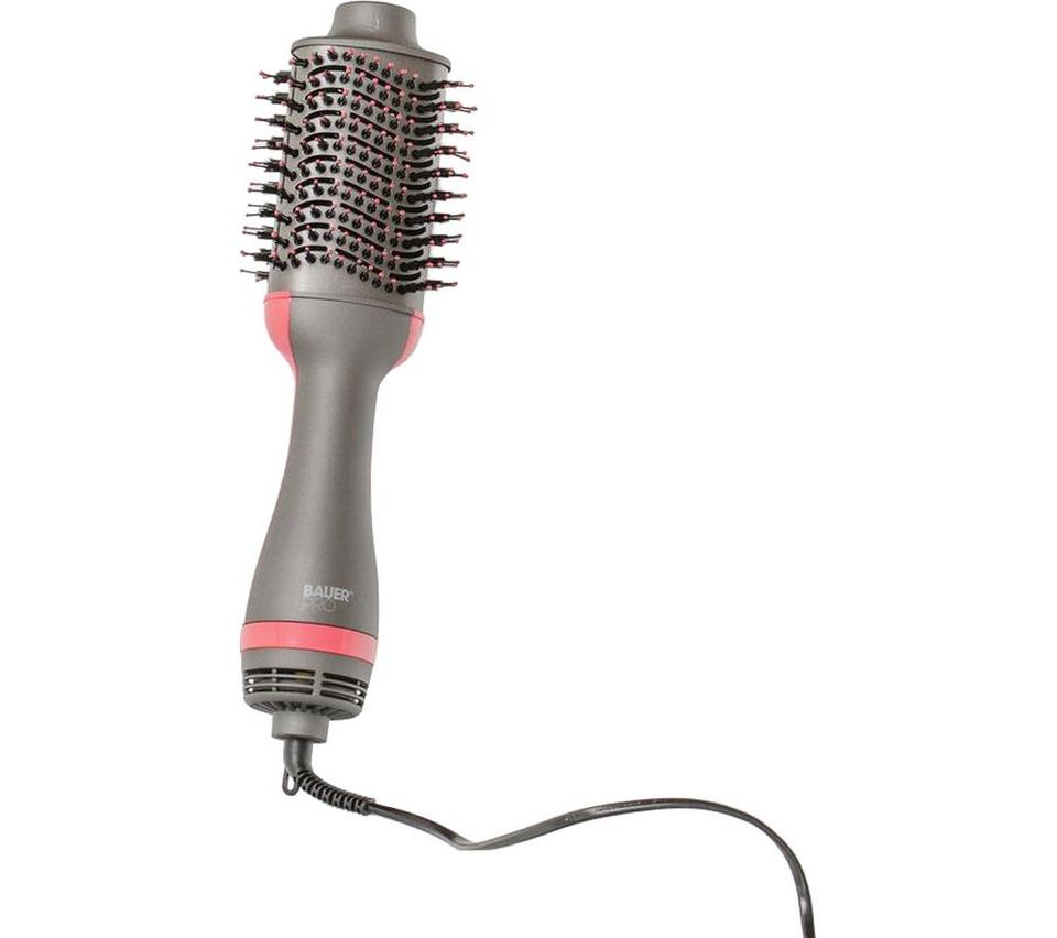 BAUER 38899 Hot Air Blow Dry Brush - Silver & Grey