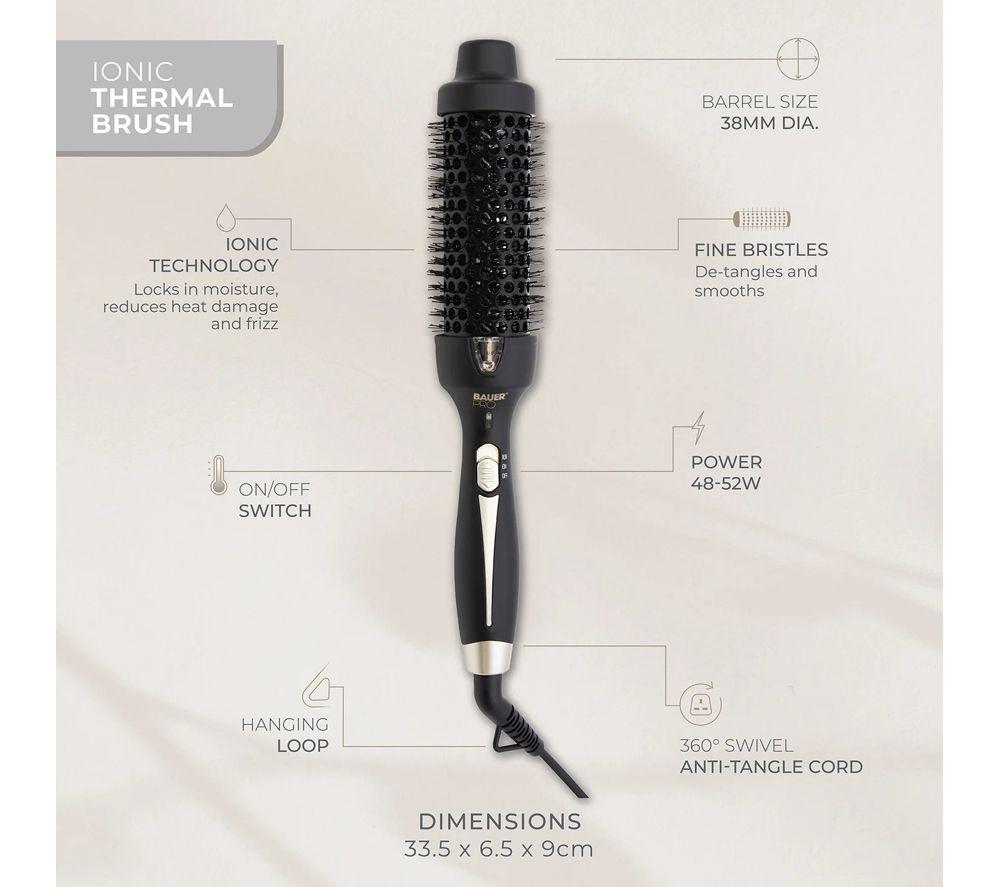 BAUER 38809 Thermal Hairbrush - Gold & Black image number 7 of 10