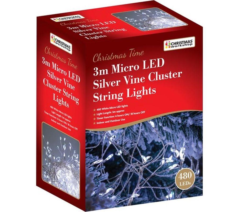 CHRISTMAS WORKSHOP 71739 LED Silver Cluster String Lights - 3 m image number 2 of 9