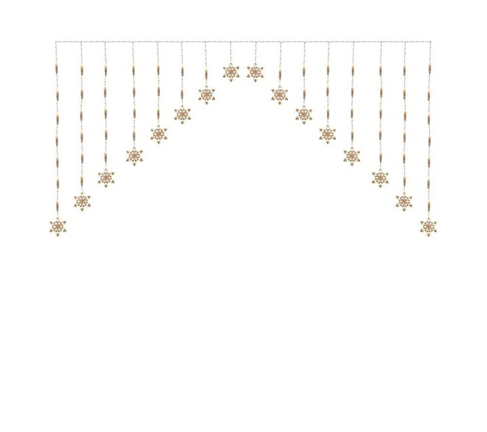 CHRISTMAS WORKSHOP Inverted V Snowflake Curtain Light - Warm White image number 5 of 5