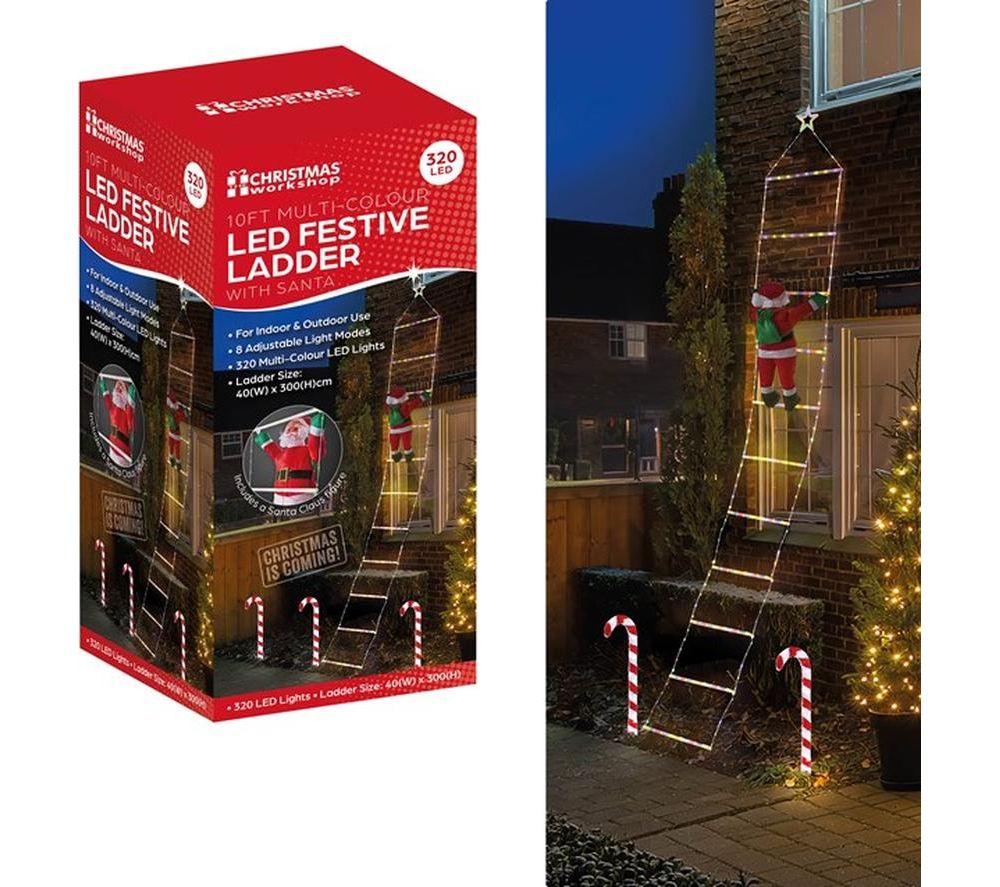 CHRISTMAS WORKSHOP 71899 Santa on Ladder Lights - 3 m, White image number 2 of 3