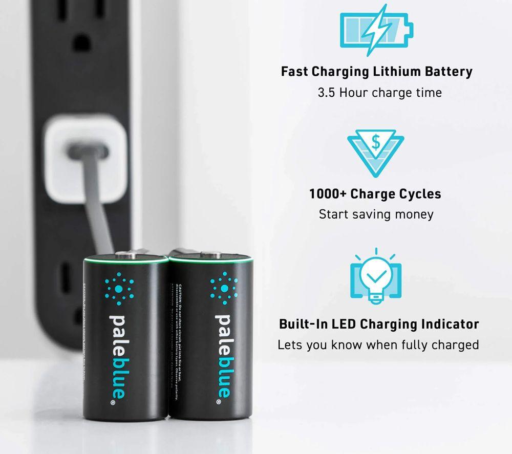PALEBLUE PB-C-C-DC C Rechargeable Batteries - Pack of 2 image number 3 of 5