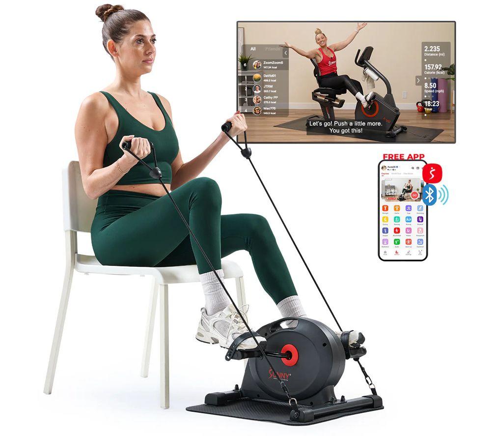 SUNNY HEALTH SF-B0418SMART Smart Mini Exercise Bike - Black image number 2 of 8