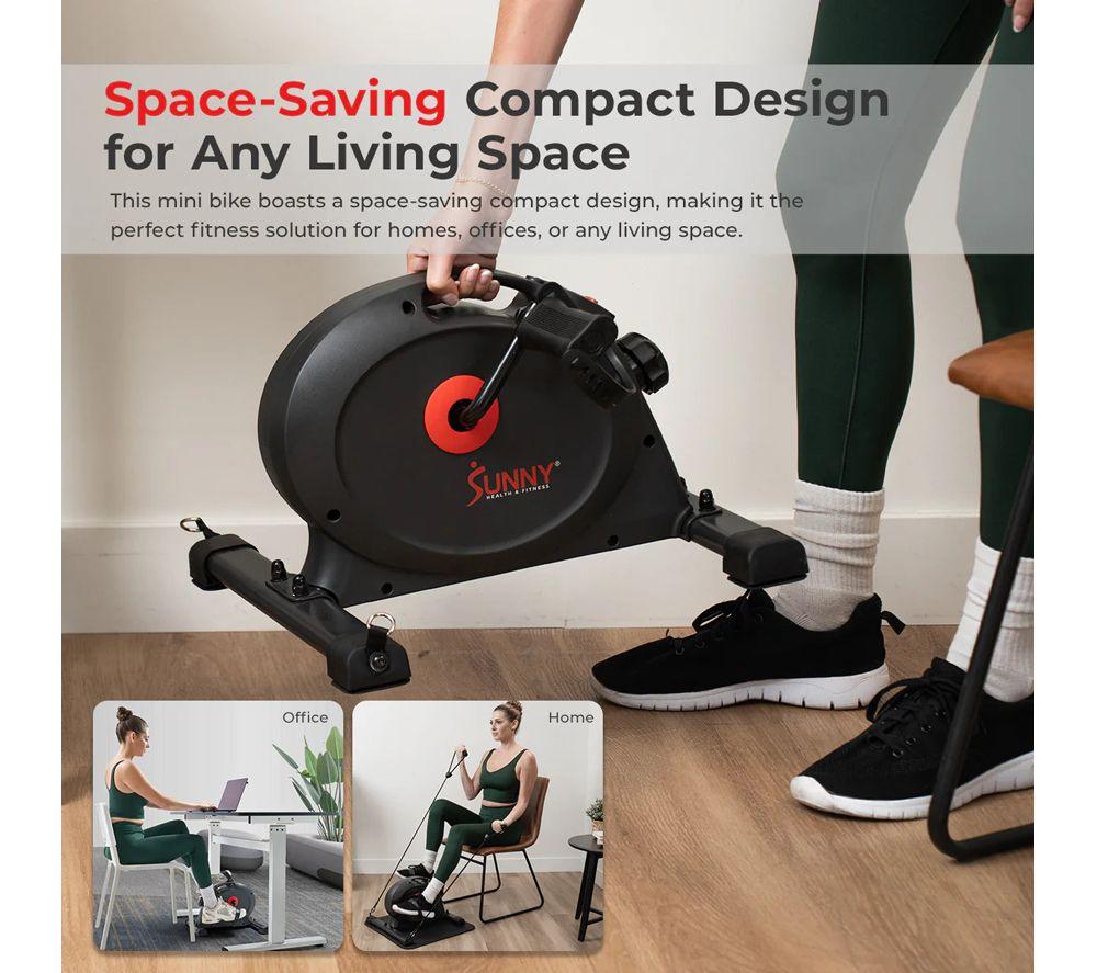 SUNNY HEALTH SF-B0418SMART Smart Mini Exercise Bike - Black image number 4 of 8