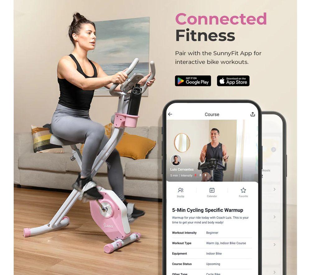 SUNNY HEALTH X-Bike Smart Bluetooth Exercise Bike - Pink image number 5 of 7