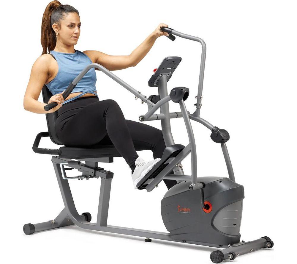 SUNNY HEALTH Performance Bluetooth Elliptical Machine - Grey & Black image number 3 of 4