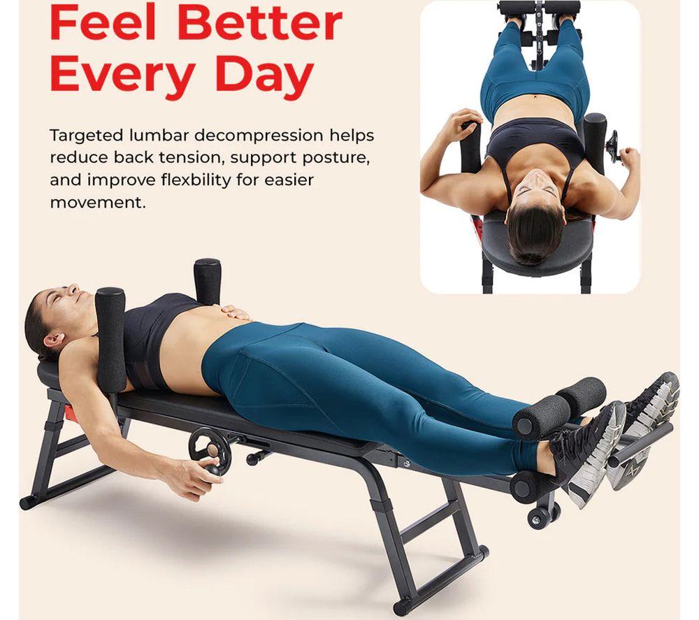 SUNNY HEALTH Decompression Bench - Black image number 4 of 8