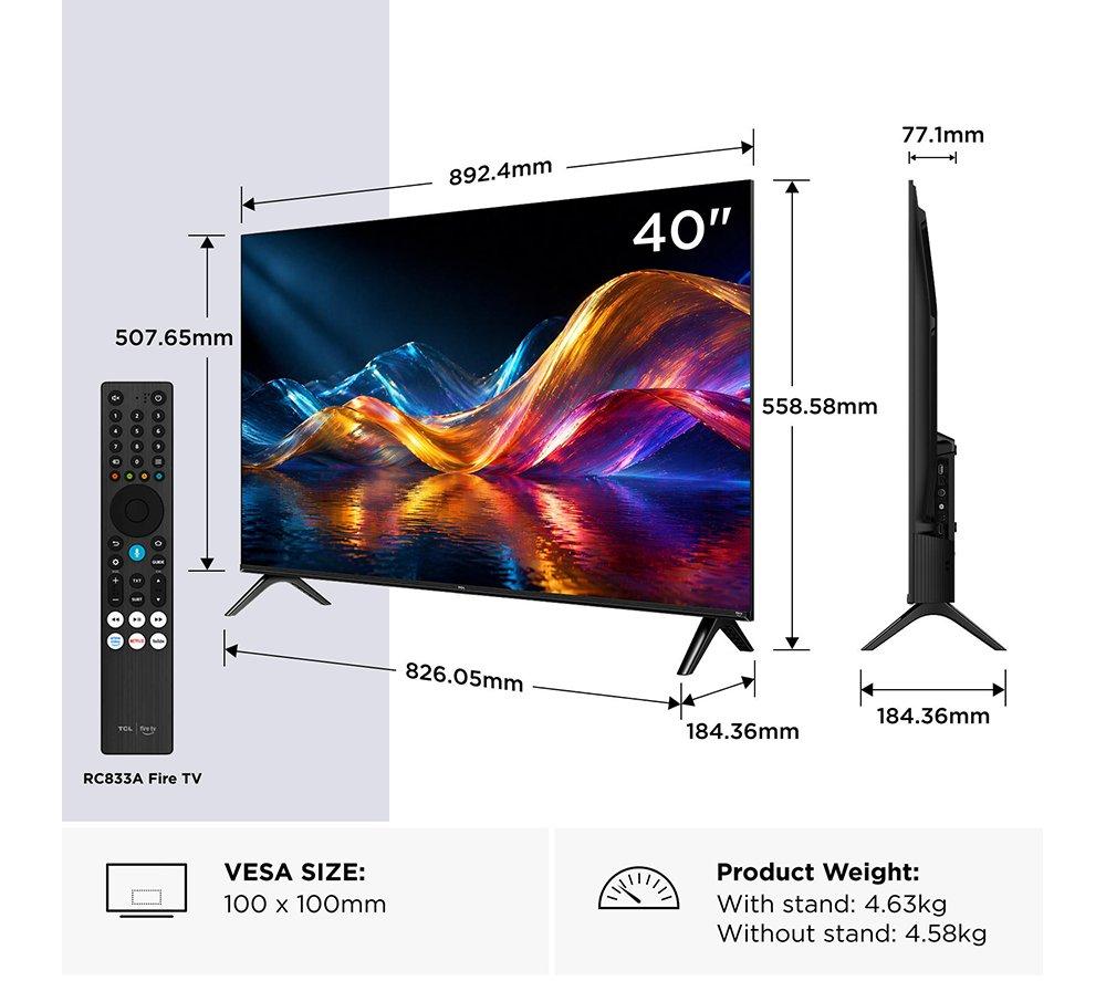 TCL V5D 40" QLED Full HD HDR Smart Fire TV with Freely 2026 - 40V5D-UK image number 2 of 15