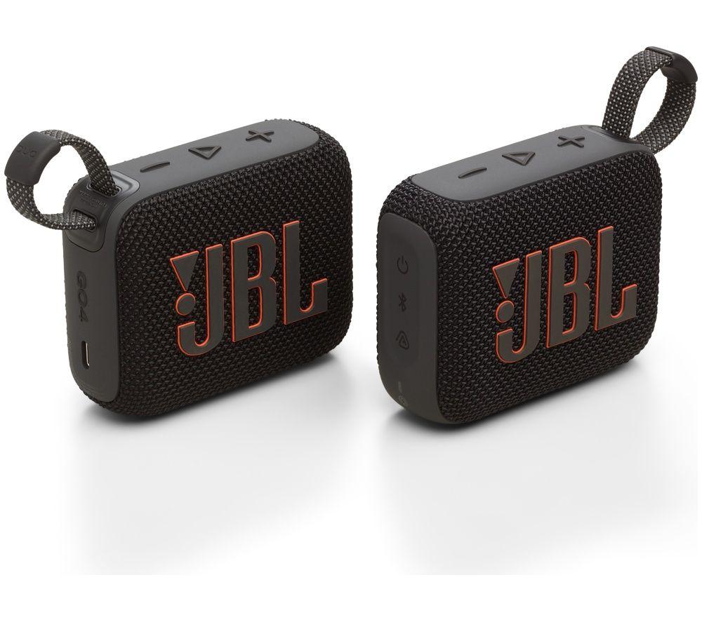 JBL Go 4 Duo Portable Bluetooth Speaker Bundle - Black