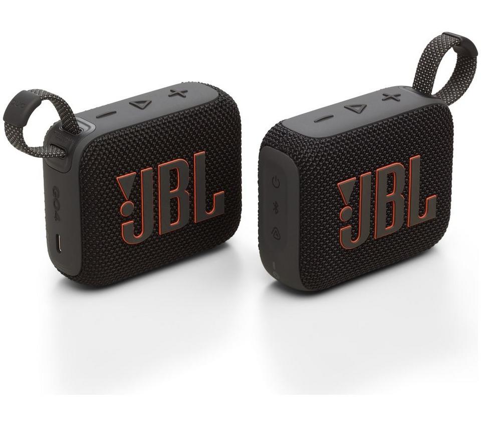 JBL Go 4 Duo Portable Bluetooth Speaker Bundle - Black