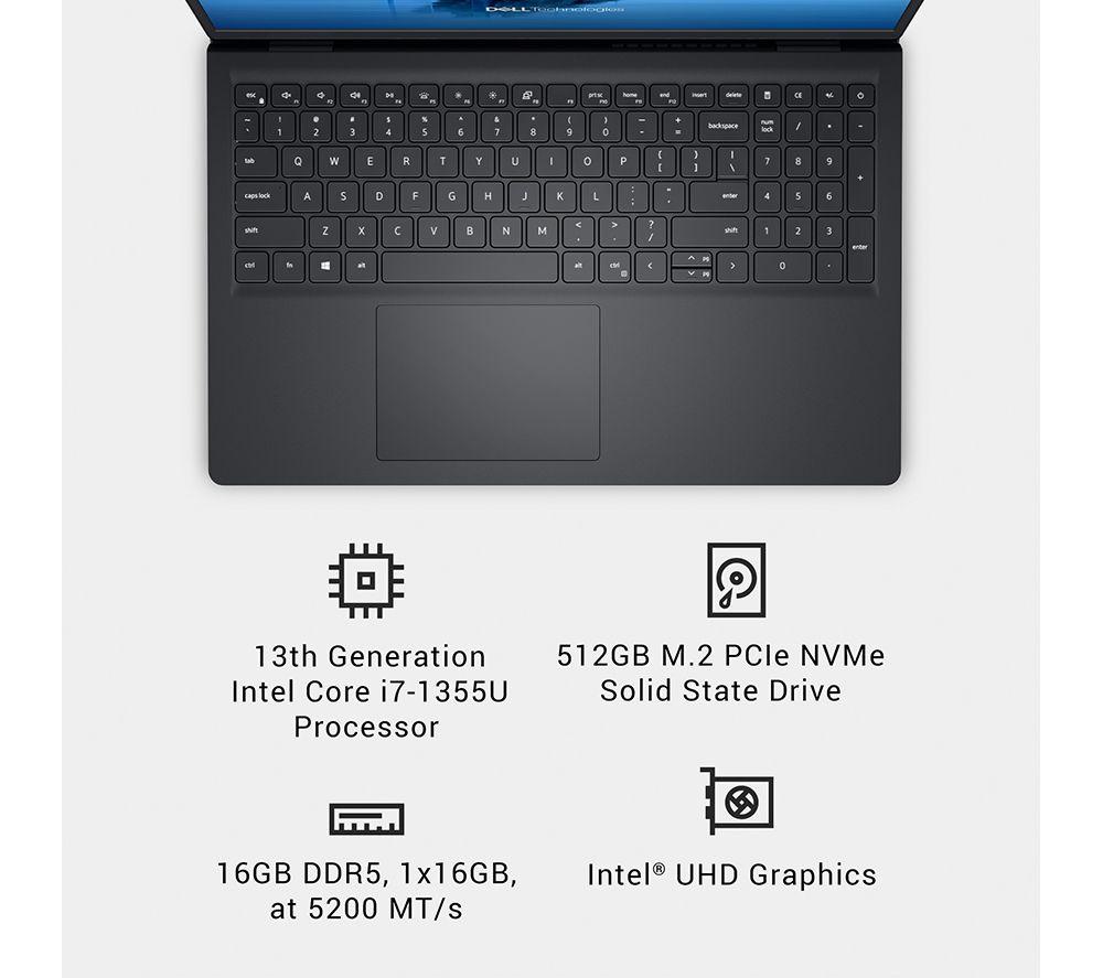 DELL 15 DC15250 15.6" Laptop - Intel&reg; Core&trade; i7, 512 GB SSD, Black image number 10 of 13
