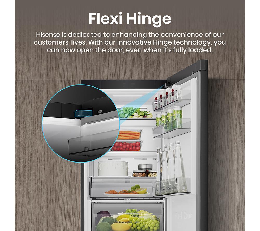HISENSE KitchenFit RB3K330SEFE Smart 60/40 Fridge Freezer - Black image number 6 of 20