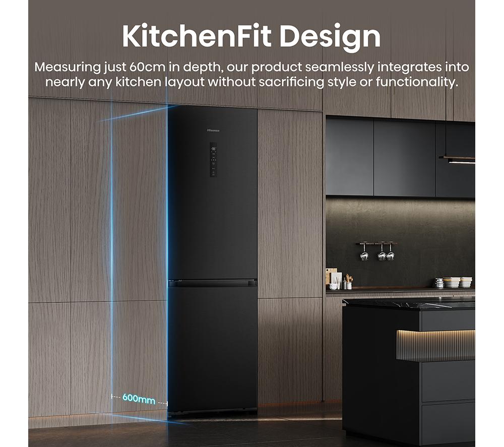 HISENSE KitchenFit RB3K330SEFE Smart 60/40 Fridge Freezer - Black image number 8 of 20
