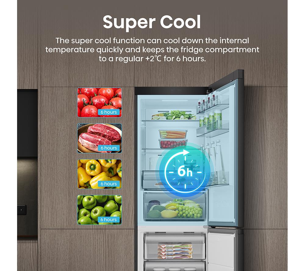 HISENSE KitchenFit RB3K330SEFE Smart 60/40 Fridge Freezer - Black image number 17 of 20