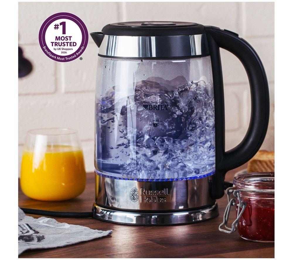 RUSSELL HOBBS Brita Purity Glass Jug Kettle - Clear image number 3 of 3