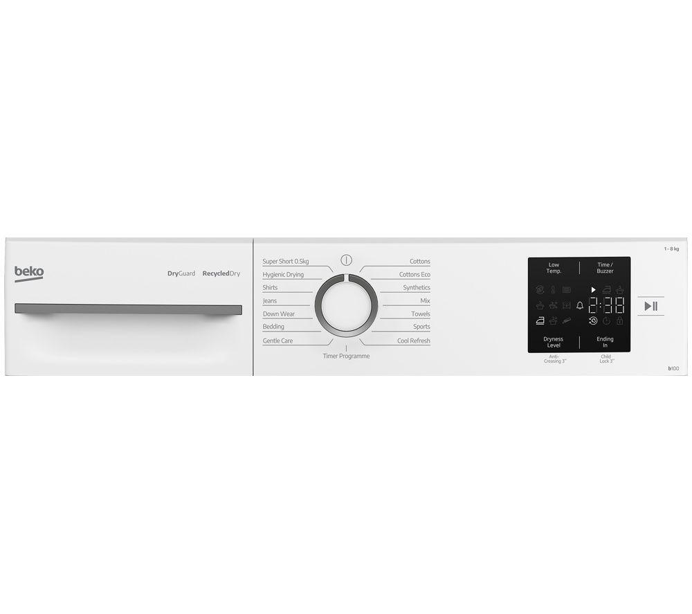BEKO b100 Dry Guard BM3T3822NNW 8 kg Heat Pump Tumble Dryer - White image number 2 of 6