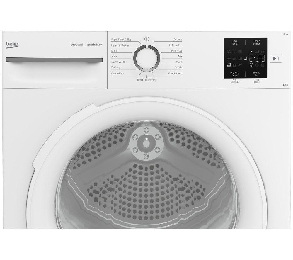 BEKO b100 Dry Guard BM3T3822NNW 8 kg Heat Pump Tumble Dryer - White image number 4 of 6