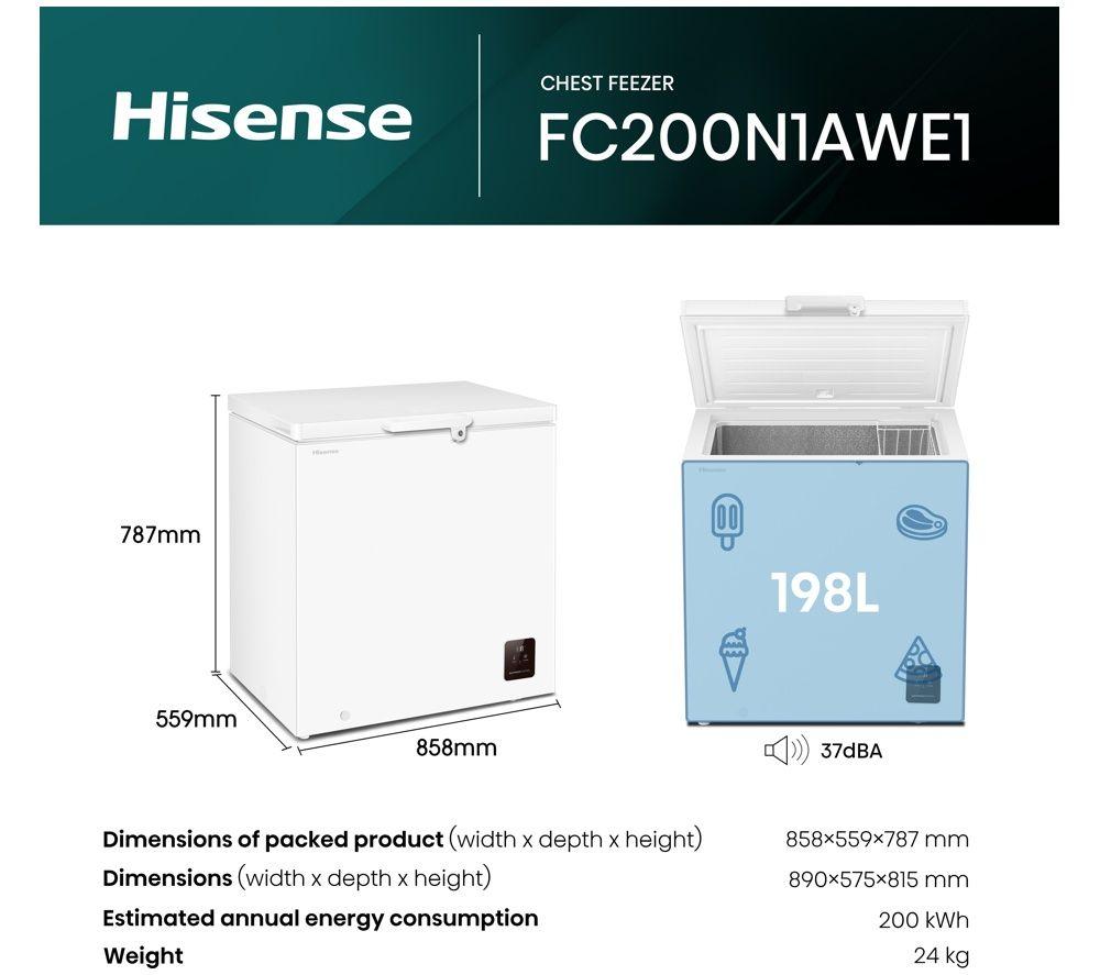 HISENSE FC200N1AWE1 Chest Freezer - White image number 6 of 7