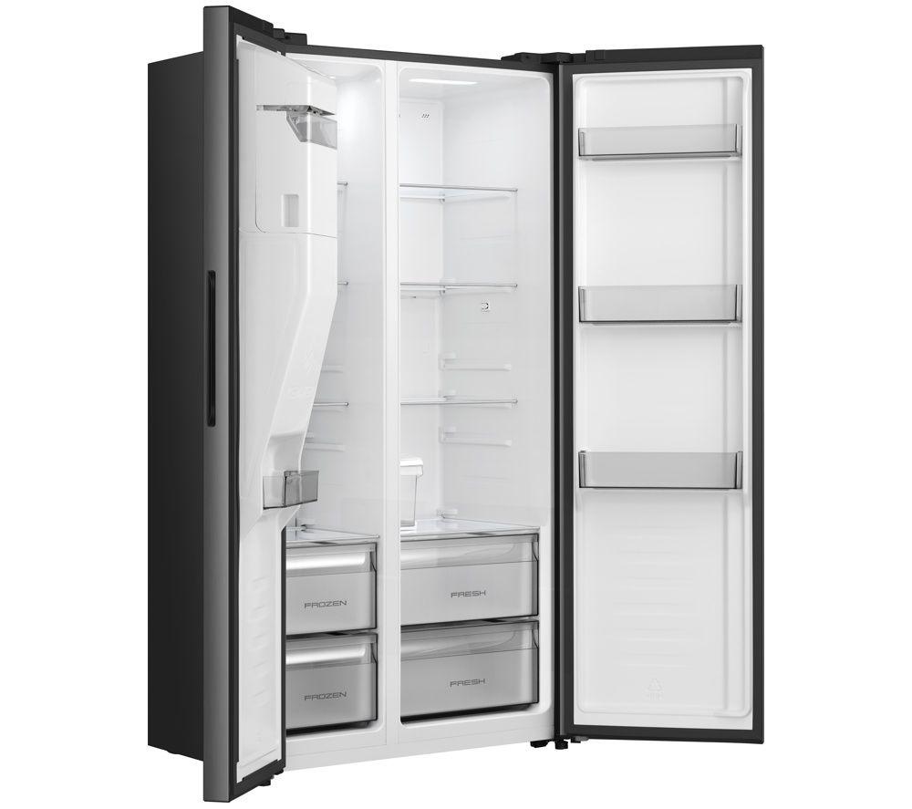 HISENSE PureFlat RS5P528STFE American-Style Smart Fridge Freezer - Black Stainless Steel image number 4 of 6